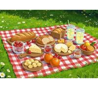 Picnic Lawn 200 Piece Jigsaw Puzzles for Adults, Colourful, Challenging & Brainteasing Adult Puzzles 200 Pieces Spring, Fun jigsaws for The Whole Family 14x10 Inch