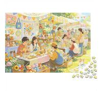 Picnic Scene Puzzle 1000 Piezass Material Reciclable Pastoral Art Puzzles para Adultos Family Gaming Time Props Interesting Juego Familiar for Home 70x50cm/1000pcs