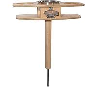 Picnic Table Snack Table Wooden Outdoor Folding Picnic Table Portable Beer Wood Wine Glasses Bottle Table Snack and Cheese Holder for Outside Backyard Entertainment Beach Camping