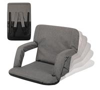 Picnic Time Ventura - Asiento reclinable portátil para Estadio con Soporte de Respaldo, sillas Plegables para gradas con Respaldo y cojín, Asiento y reposabrazos Acolchados Gruesos y Seis Posiciones