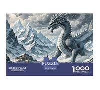Pico de enrollamiento de dragón de Hielo 1000 Piezas Rompecabezas Clásicos Animales Puzzle Inteligencia Juguete Regalo Creativo para La Relajación Desafíos Extra Divertidos Educa