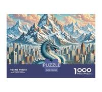 Pico de enrollamiento de dragón de Hielo 1000 Piezas Rompecabezas Familiar Animales Puzzle Inteligencia Juguete Regalo Creativo para La Relajación Desafíos Extra Divertidos Educa