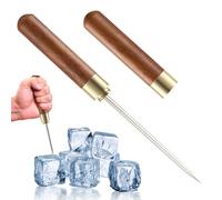 Pico De Hielo De Acero Inoxidable,Pica De Hielo De Mango De Madera Con Estuche | Equipo De Cocina Y Portátil Para Viaje Casa