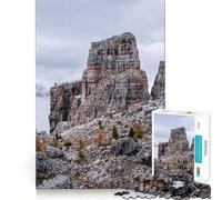 Pico de Las Montañas Rocosas bajo un Cielo Nublado Rompecabezas de 1000 Piezas para Adultos Mejora la Memoria y Alivia la ansiedad Bordes precisos Sorpresa navideña (38x26cm)