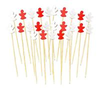 Picos de cóctel de Navidad - 100 pinchos de fiesta | Árbol festivo de 4,7 pulgadas, copo de nieve, Santa Claus, alce, dientes muñeco de nieve para aperitivos, bandejas de frutas, bebidas de bar, evén