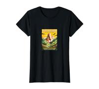 Picos de Europa Vintage Senderismo de Montaña Camiseta gráfica económica, Mujer, Negro, L