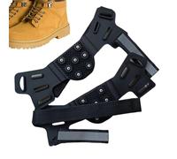 Picos de hielo para zapatos, 7 picos, crampones ajustables, antideslizantes | Pinzas para zapatos de hielo con rayas reflectantes para trabajo al aire libre, invierno, viajes, pesca, caminar, escalada