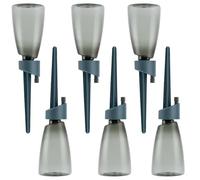 Picos de riego automático, 6 goteros automáticos con regulador de flujo, varillas de riego, para exteriores, jardín, patio, balcón, terraza, invernadero y vacaciones