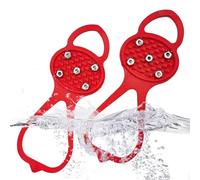 Picos de tracción para hielo, goma y acero al manganeso 35-41, 25,5 x 10 cm, tracción para botas con 5 dientes, senderismo, pala de nieve, pesca en hielo, agarres para zapatos, caminos resbaladizos
