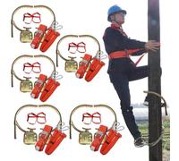 Picos para trepar árboles: de 1 a 6 pares, hebillas robustas para pies para exteriores con correa de seguridad, garras antideslizantes y afiladas para un agarre seguro en postes de madera y equipos de