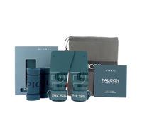 PICSIL Calleras Falcon + Muñequeras + Bolsa, Fibra de Carbono, Uso con Magnesio, Agarre en Todas Superficies y Tipo de Barras, Diseñadas Para Todos los Atletas, Aqua G (Pequeña)