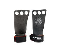 PICSIL Calleras RX, Material de Fibra de Carbono, Uso con Magnesio, Agarre en Todas Superficies y Tipo de Barras, Diseñadas Para Todos los Atletas (Talla M, 3H Naranja)