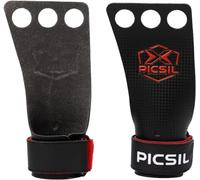 PICSIL Calleras RX, Material de Fibra de Carbono, Uso con Magnesio, Agarre en Todas Superficies y Tipo de Barras, Diseñadas para Todos los Atletas (Talla S, 3H Rojo)