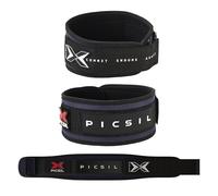 PICSIL - Cinturón Lumbar para Levantamiento Pesas | Personalizable con Parches | Soporte para Cross training y Gimnasio | Faja de Fuerza para Hombre y Mujer | Color Azul Talla S
