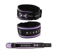 Picsil Cinturón Lumbar para Levantamiento de Pesas, Ideal para Sentadillas, Peso Muerto, Zancadas, Cinturón Personalizable con Espacio para Parches, 6 Colores, 4 Tallas (Amethyst, L)
