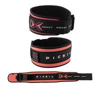 Picsil Cinturón Lumbar para Levantamiento de Pesas, Ideal para Sentadillas, Peso Muerto, Zancadas, Cinturón Personalizable con Espacio para Parches, 6 Colores, 4 Tallas (Coral, L)