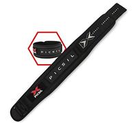 PICSIL - Cinturón Lumbar para Levantamiento Pesas | Personalizable con Parches | Soporte para Cross training y Gimnasio | Faja de Fuerza para Hombre y Mujer | Color Negro Talla M