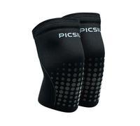 PICSIL - Rodilleras de Neopreno Rígido | Soporte para Crosstraining y Powerlifting | Aprobadas para Competición | Compresión 7/10mm | Antideslizantes | Color Moonless | Talla M 10mm