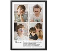 Pictalia - Marco Personalizado - Regalo Día de la Madre personalizado - Poesía 4 Fotos personalizadas - Regalo Mamá personalizado, Idea Regalo Día de la Madre, Regalo Mujer, marco A4, A3, A2, lienzo
