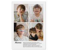 PICTALIA - Póster de Metal personalizado - Regalo personalizado para el Día de la Madre - Poesía 4 Fotos personalizadas - Regalo para Mamá, Idea de Regalo para el Día de la Madre, A4, A3, A2, aluminio