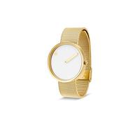 Picto - Reloj de Cuarzo Unisex, 40 mm de Acero Inoxidable con Correa de Malla IP Dorada y Esfera Blanca