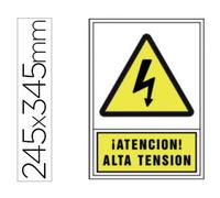 Pictograma syssa señal de advertencia atencion! alta tension en pvc 245x345 mm