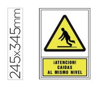 Pictograma syssa señal de advertencia atencion! caidas al mismo nivel en pvc 245x345 mm