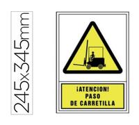 Pictograma syssa señal de advertencia atencion! paso de carretilla en pvc 245x345 mm