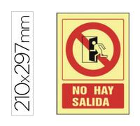 Pictograma syssa señal de no hay salida en pvc fotoluminiscente 210x297 mm