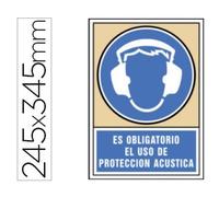 Pictograma syssa señal de obligacion es obligatorio el uso de proteccion acustica en pvc 245x345 mm