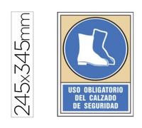 Pictograma syssa señal de obligacion uso obligatorio del calzado de seguridad en pvc 245x345 mm