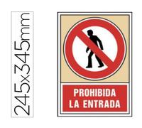 Pictograma syssa señal de prohibicion prohibida la entrada en pvc 245x345 mm