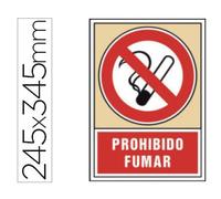 Pictograma syssa señal de prohibicion prohibido fumar en pvc 245x345 mm