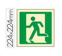 Pictograma syssa señal de salida de emergencia izquierda en pvc fotoluminiscente 224x224 mm