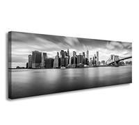picturado 120 x 40 cm Cuadro NY Negro Blanco
