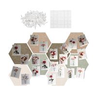 Picture Board Panels - Hexagon Wall Decor, Large Size Bulletin Board with Sound Absorbing Feature, Cork Material, Photo Card Display, Handmade Craft Organizer for Living Room School Office