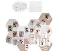 Picture Board Panels - Hexagon Wall Decor, Large Size Bulletin Board with Sound Absorbing Feature, Cork Material, Photo Card Display, Handmade Craft Organizer for Living Room School Office