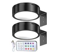 Picture Light - 2 Pieces USB Rechargeable Painting Lamps with Magnetic Base | Remote Control Picture Light with 3 Color Modes for Living Room Hallway Studio Kitchen Shop Restaurant Wall Art Display