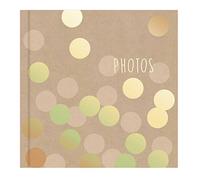 Picture This Álbum de fotos con cubierta de papel kraft con diseño de lunares dorados con capacidad para 200 fotografías de 15,2 x 10,2 cm, (7590)