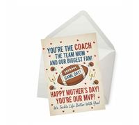 PICTURE THIS PRINTS Tarjeta del día de la madre con temática de fútbol, tarjeta del día de la madre de fútbol, agradecimiento a mamá, saludo temático deportivo para mamá, cumplido de entrenador de