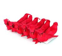 Picysa 12 Piezas de Adornos Artificiales con Clip de Pájaro Rojo para Decoración de árbol de Navidad, Pájaros Rojos de Espuma Vívida para Decoración Navideña, 14x4x6cm
