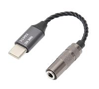 Picysa Adaptador de USB C a 3,5 Mm, Dongle Premium Tipo C a AUX para una Calidad de Sonido sin Pérdidas, Conveniente Plug and Play para S10 S9 Plus, Cobre Chapado en Plata, 10 Cm