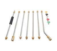 Picysa - Alargador de limpieza de alta presión resistente, acero inoxidable, 4000 PSI, 5 puntas de boquilla, para paredes verticales, patios, eficiencia de llegada, flexibilidad, 140 ℉