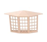 Picysa - Bahía de cristal para casa de muñecas 1/12, ventana en miniatura de madera de 45 grados, esquina de 3 lados con pegatinas, para modelo de casa de muñecas