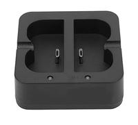 Picysa Cargador de Batería Doble para Timbre con Luz Indicadora de Carga Carga Eficientemente 2 Baterías Simultáneamente para Timbres con Video de Seguridad en el Hogar Negro, Plástico