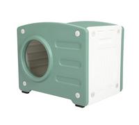 Picysa Casa para Gatos Al Aire Libre, Refugio de Gran Espacio Resistente a la Intemperie para Perros Pequeños y Gatos, Refugio de Plástico para para Uso en Exteriores, 56x41x46cm (Verde)
