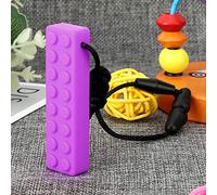 Picysa Collar Mordedor de Silicona para Masticar Juguetes en 5 Colores para Alivio Sensorial y Concentración para Niños con Autismo y TDAH (Púrpura)