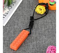 Picysa Collar Mordedor de Silicona para Masticar Juguetes en 5 Colores para Alivio Sensorial y Concentración para Niños con Autismo y TDAH (Naranja)