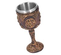 Picysa Copa de Vino Nórdica Diseño Retro único Acero Inoxidable a Prueba de Herrumbre para Fiestas y Hogar 6,8 X 3,0 Pulgadas