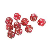 Picysa D12 Juego de Dados de 12 Caras, 40 Piezas, Dados Poliédricos de 12 Caras con Figuras Claras, Evita la oxidación para Juegos de Mesa, la enseñanza de Matemáticas (Rojo)
